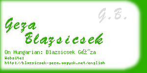 geza blazsicsek business card